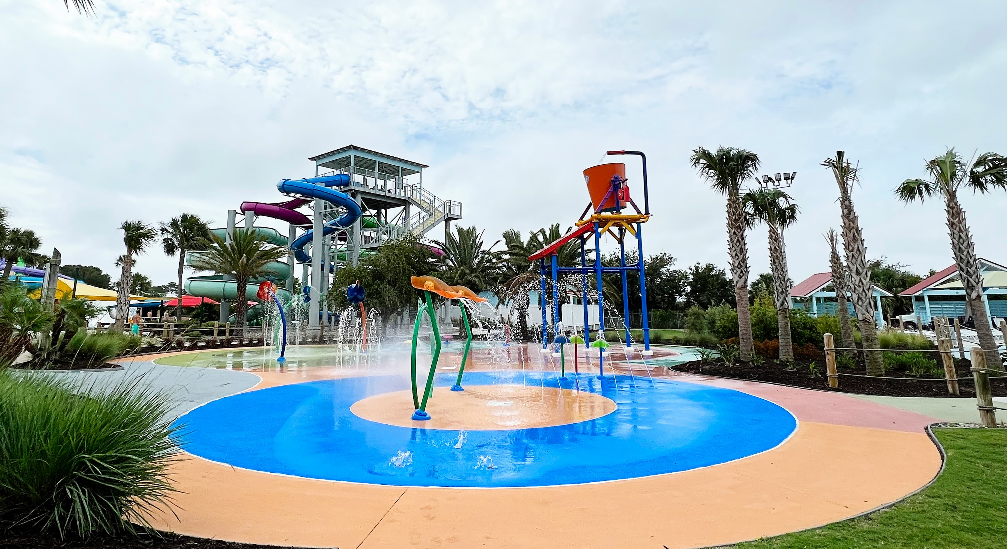 Children playing at a splash pad